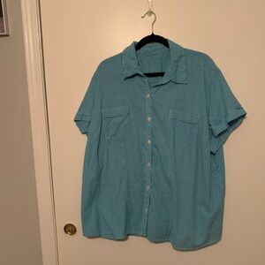 Blue & White Checked Top